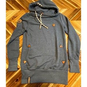 Naketano Gray Hoodie with Brown Accents